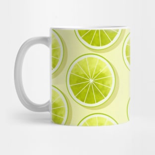 Lime Slices on Yellow Mug